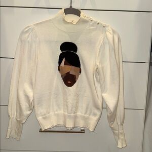 Janie And Jack Turtleneck Cream Sweater With Pearly Buttons